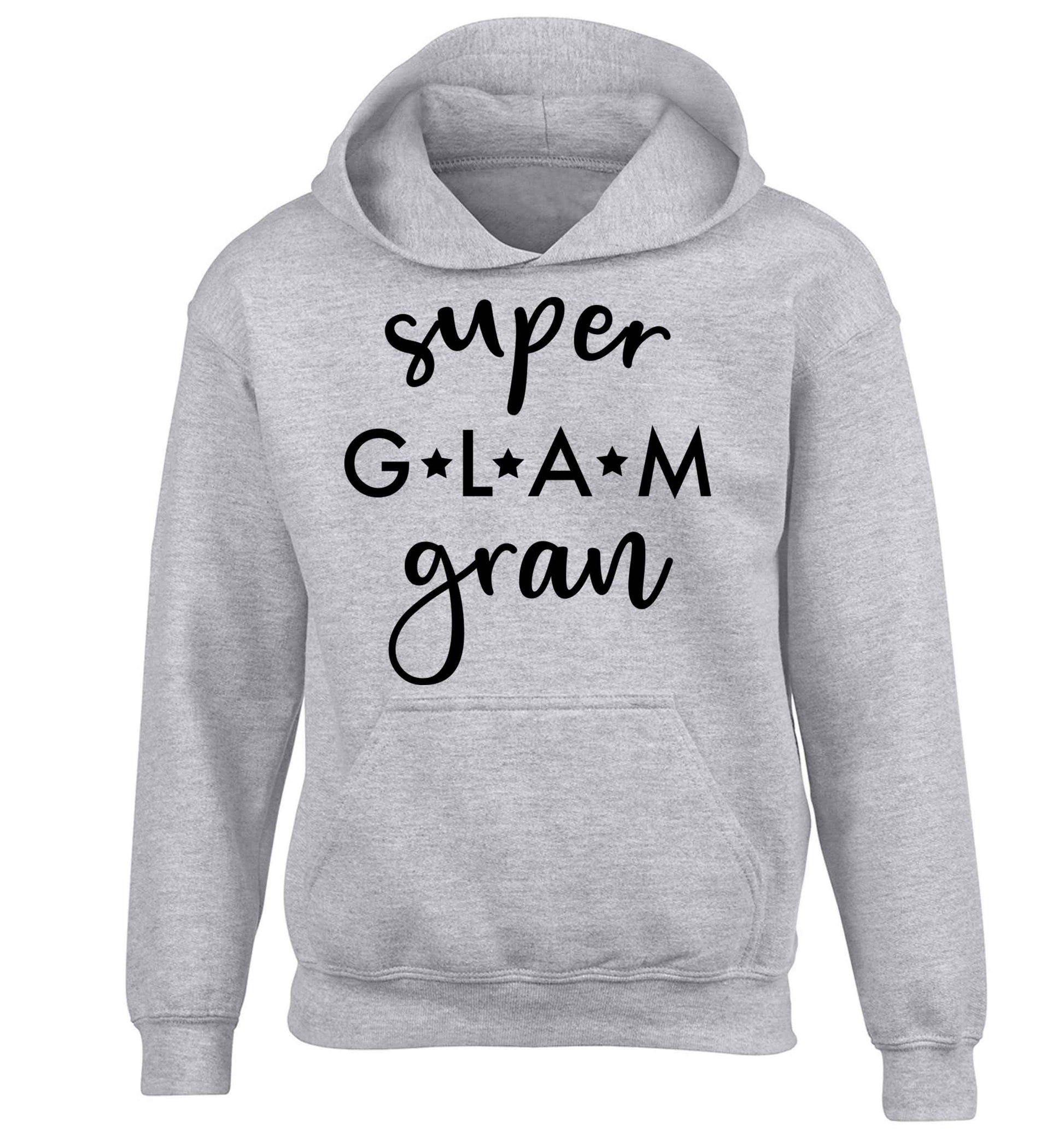 Super glam gran children's grey hoodie 12-13 Years