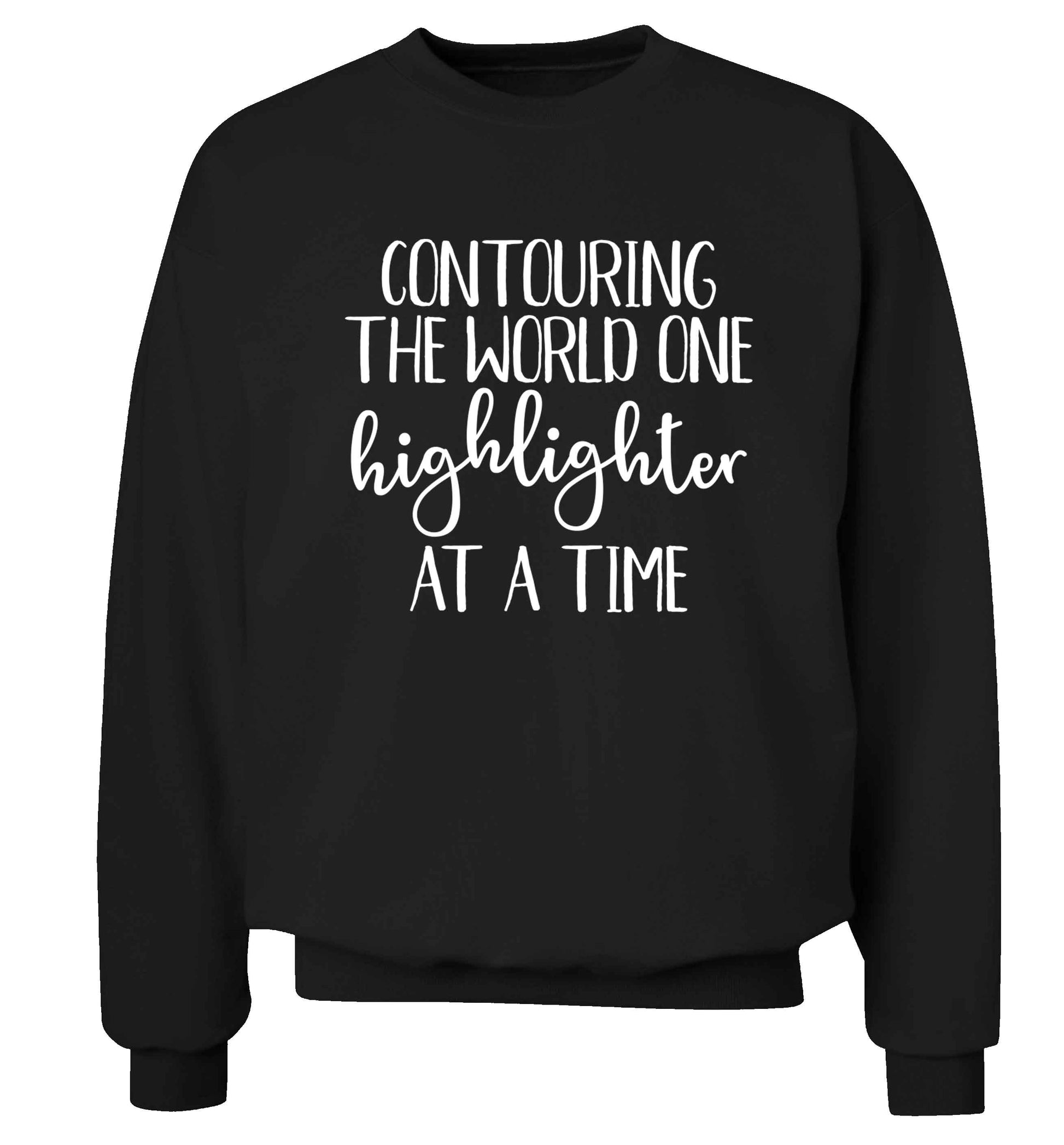 Contouring the world on highlighter at a time Adult's unisex black Sweater 2XL