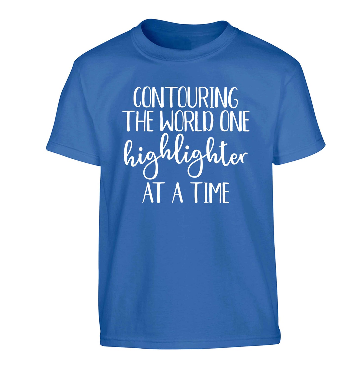Contouring the world on highlighter at a time Children's blue Tshirt 12-13 Years