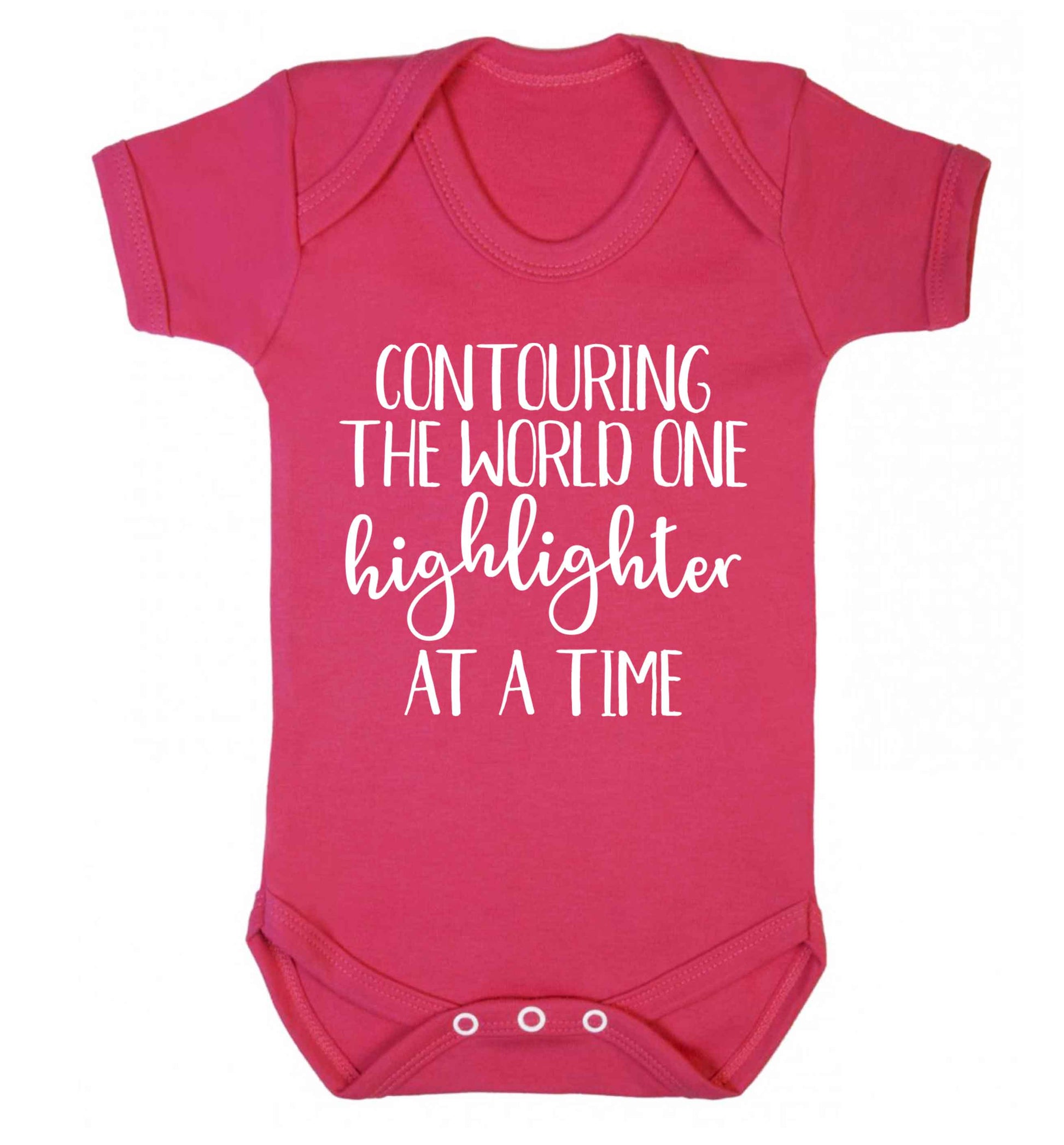 Contouring the world on highlighter at a time Baby Vest dark pink 18-24 months
