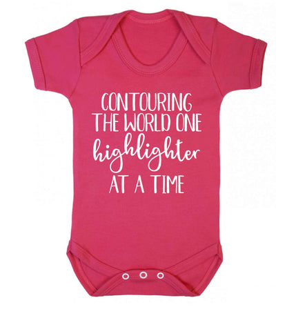 Contouring the world on highlighter at a time Baby Vest dark pink 18-24 months