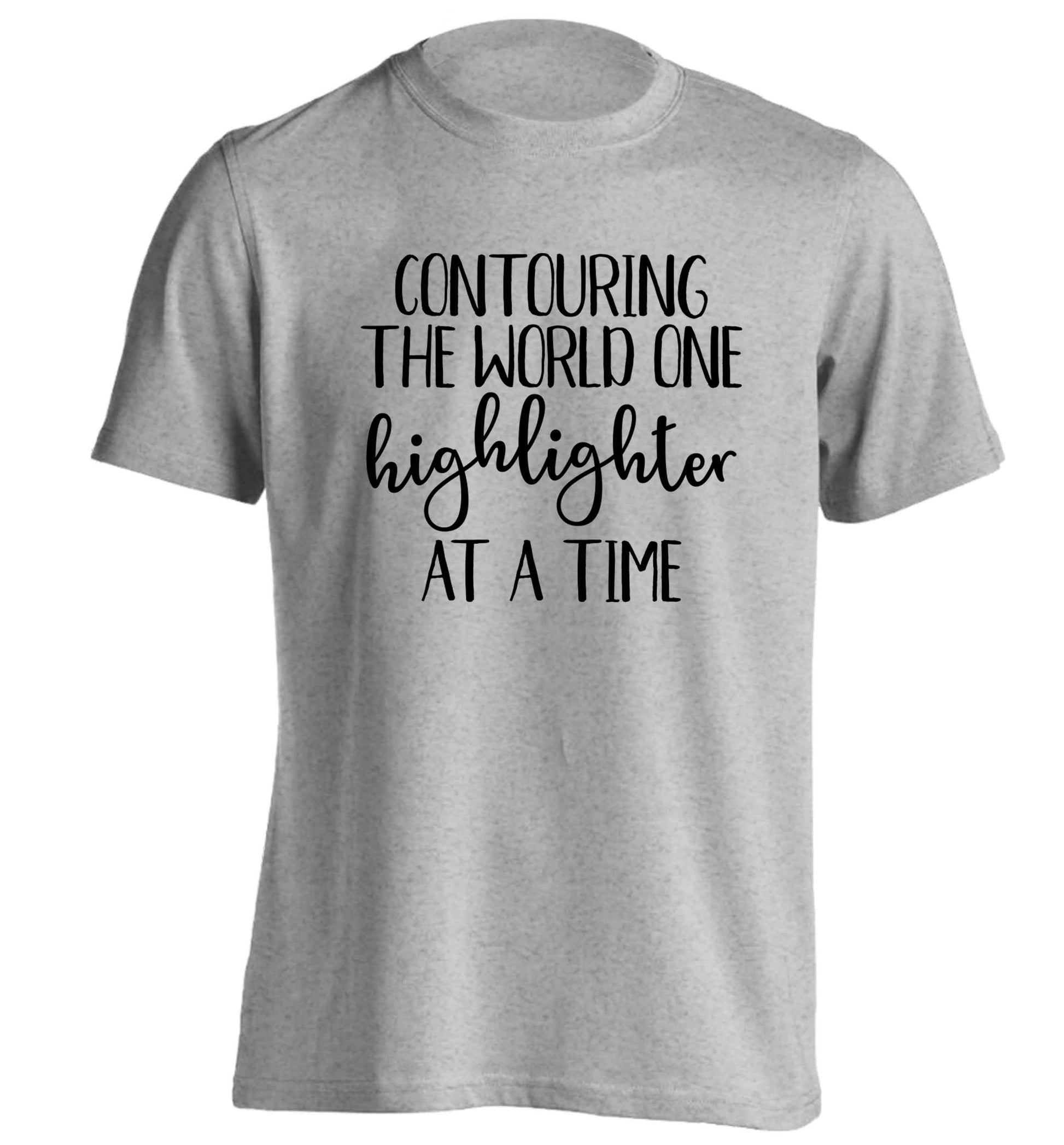 Contouring the world on highlighter at a time adults unisex grey Tshirt 2XL