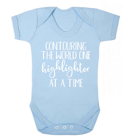 Contouring the world on highlighter at a time Baby Vest pale blue 18-24 months