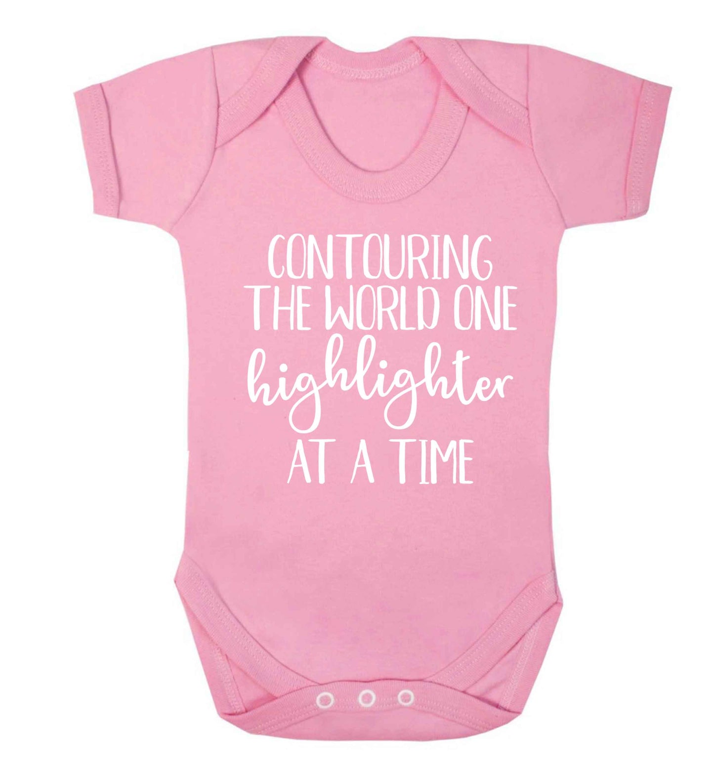 Contouring the world on highlighter at a time Baby Vest pale pink 18-24 months