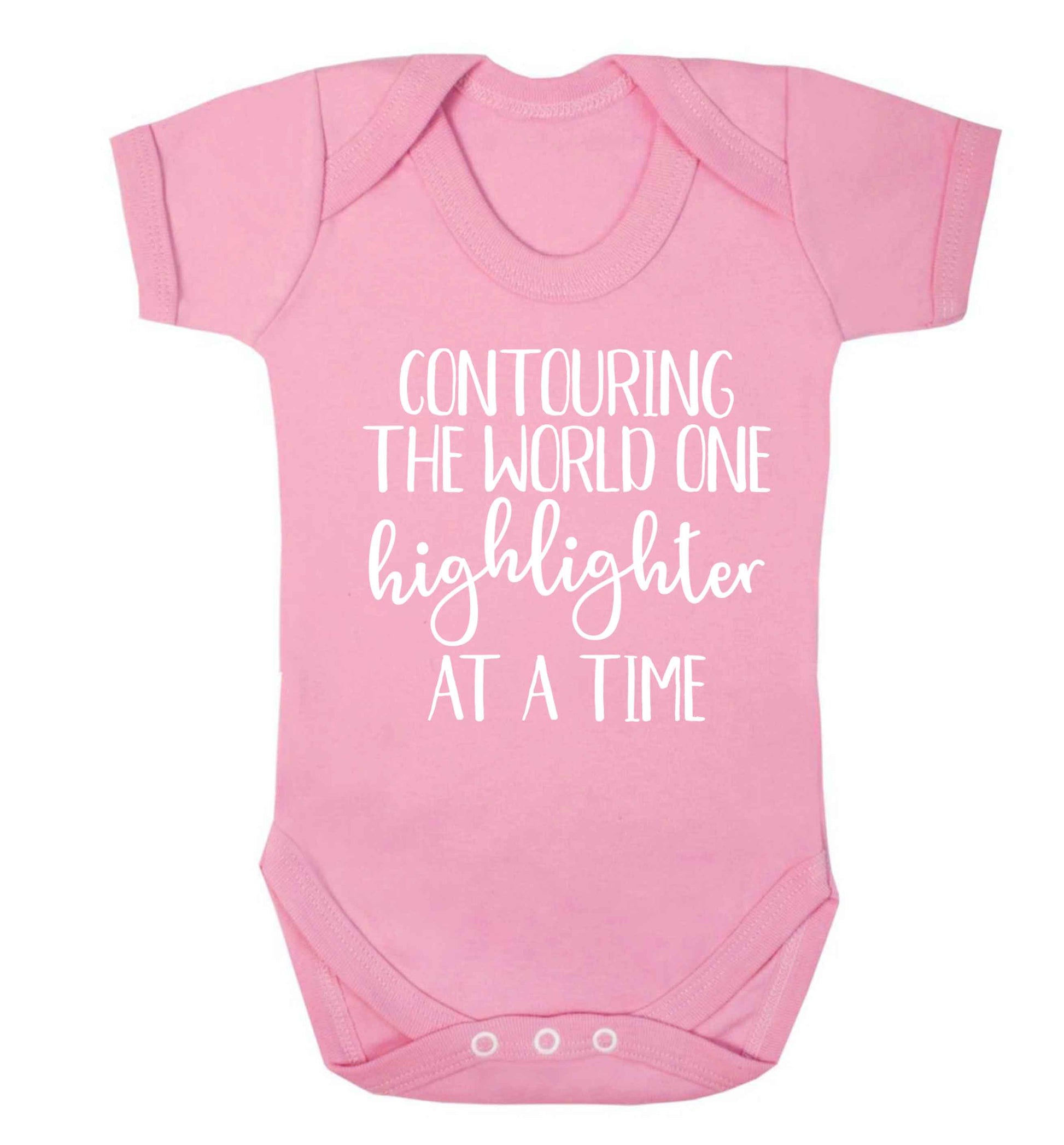 Contouring the world on highlighter at a time Baby Vest pale pink 18-24 months