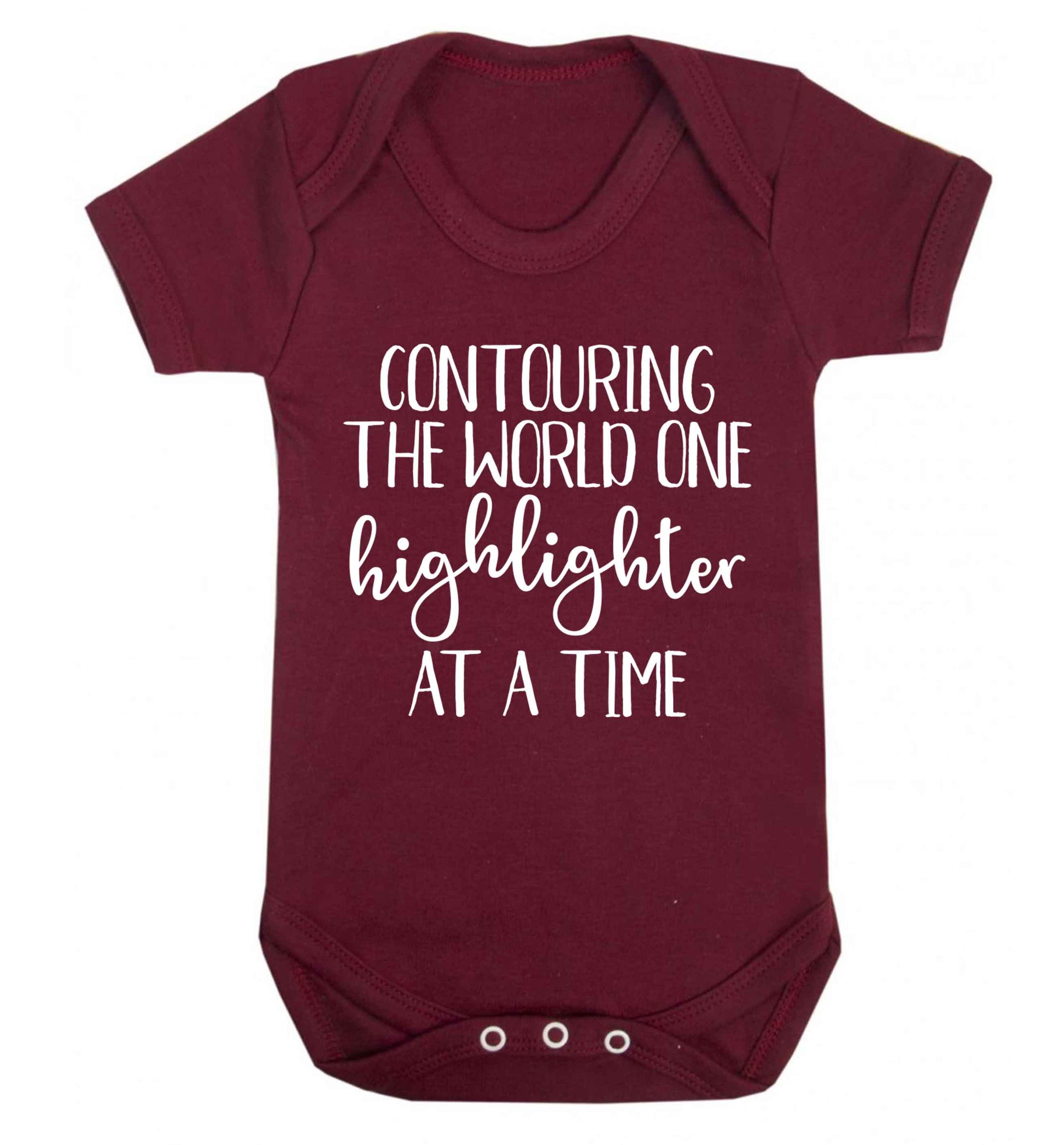 Contouring the world on highlighter at a time Baby Vest maroon 18-24 months