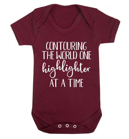Contouring the world on highlighter at a time Baby Vest maroon 18-24 months