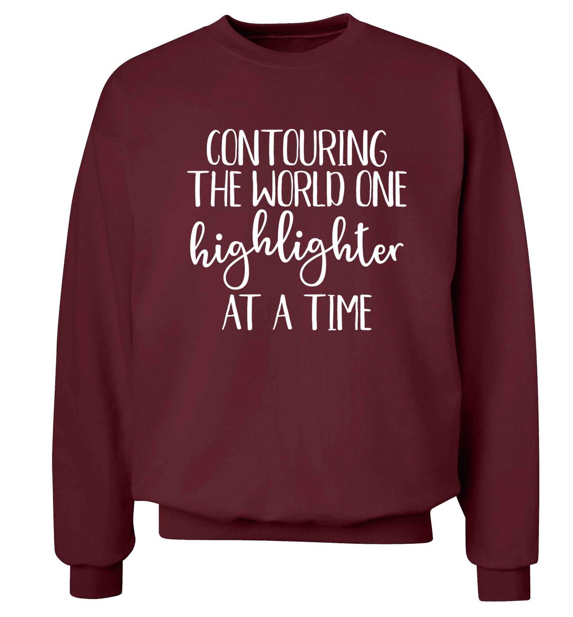 Contouring the world on highlighter at a time Adult's unisex maroon Sweater 2XL