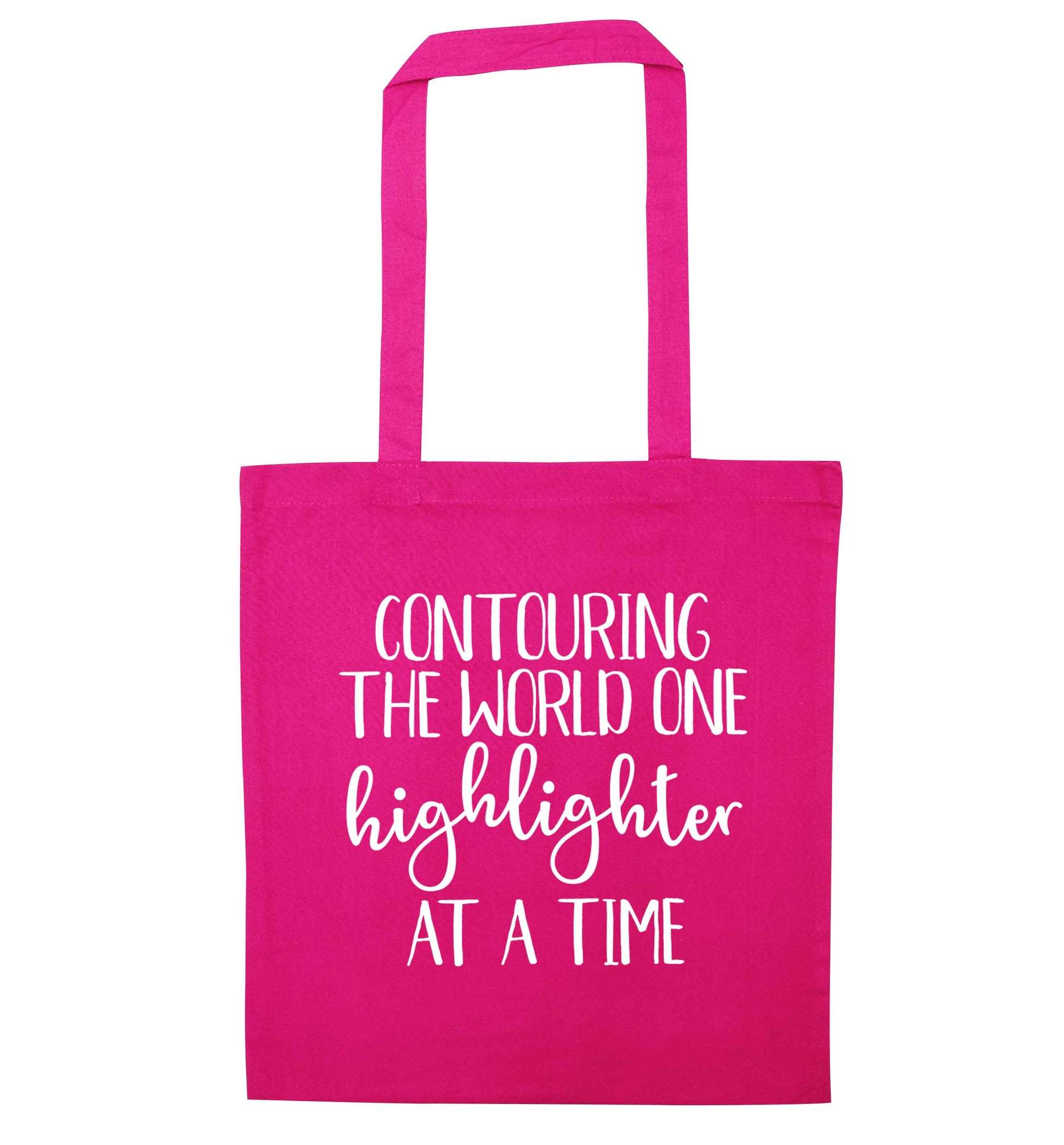 Contouring the world on highlighter at a time pink tote bag