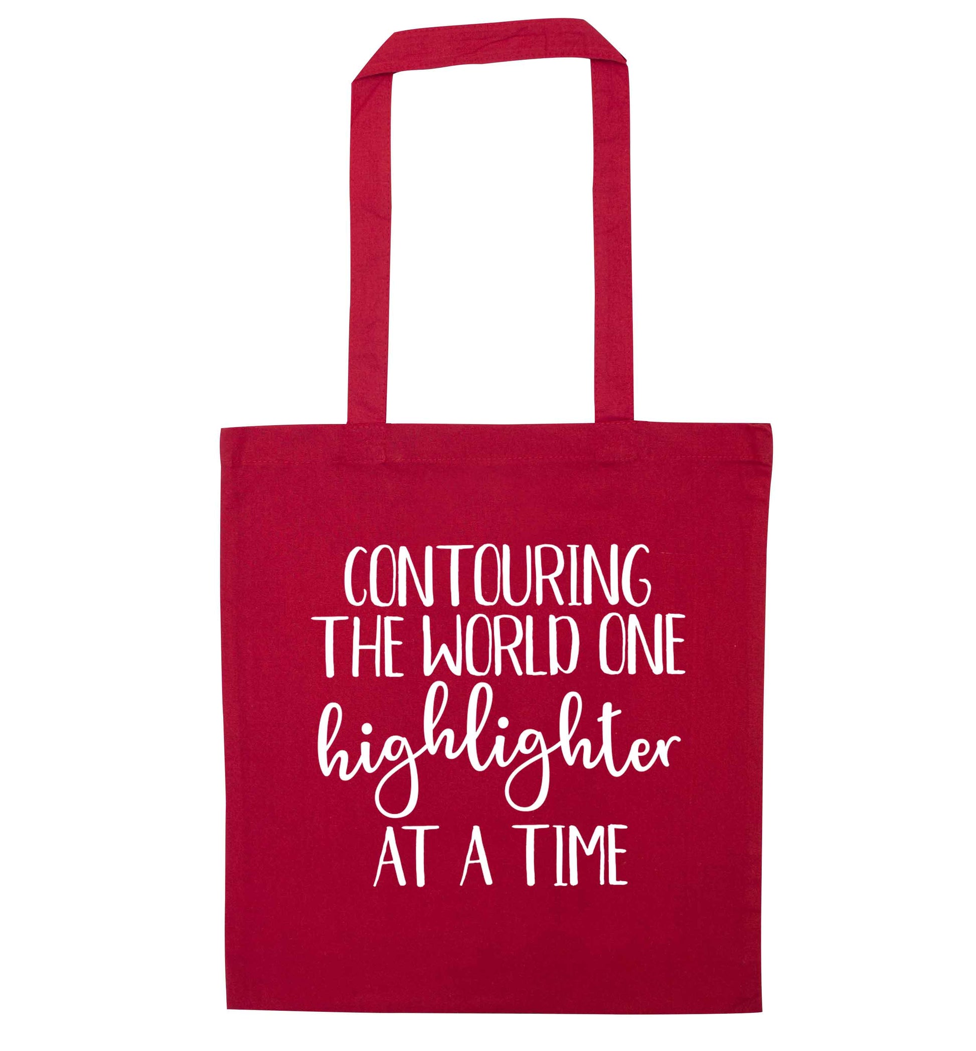 Contouring the world on highlighter at a time red tote bag