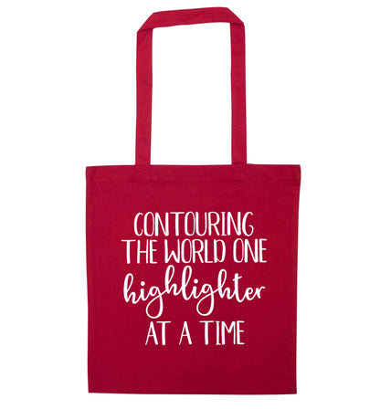 Contouring the world on highlighter at a time red tote bag