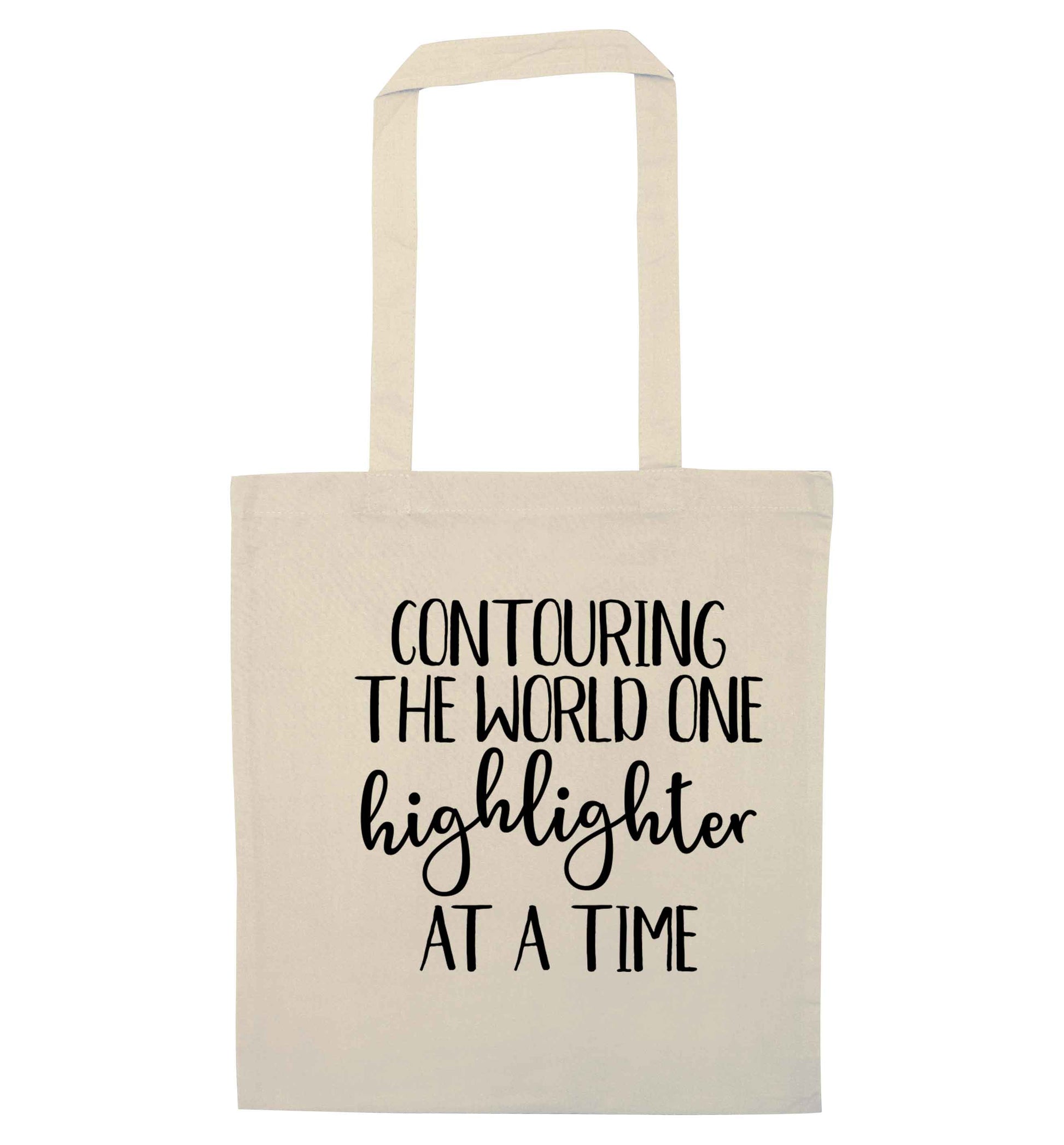 Contouring the world on highlighter at a time natural tote bag