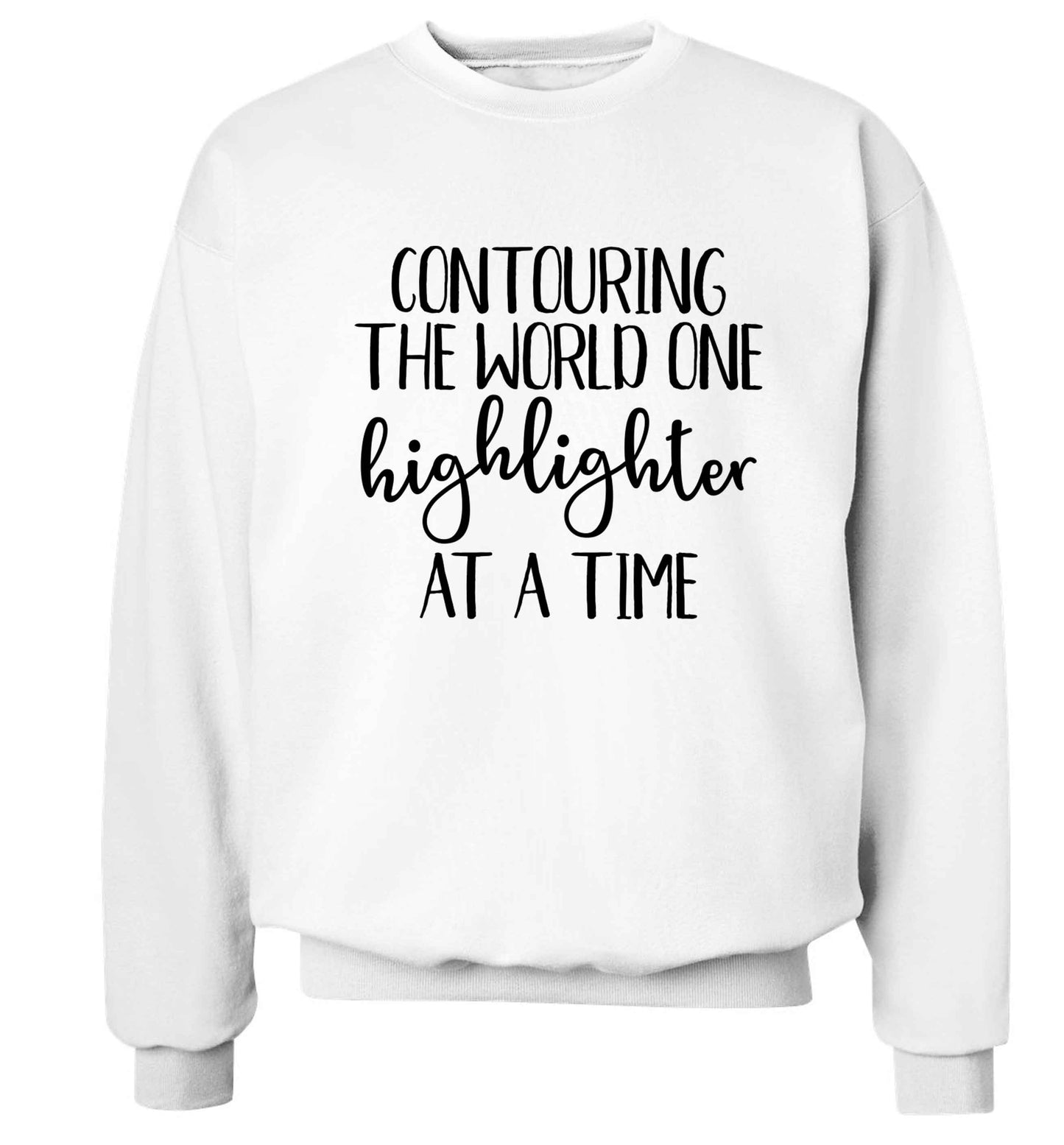 Contouring the world on highlighter at a time Adult's unisex white Sweater 2XL