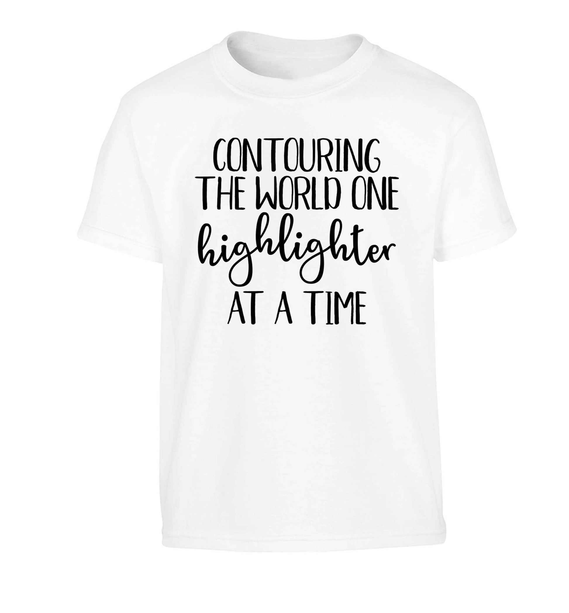 Contouring the world on highlighter at a time Children's white Tshirt 12-13 Years