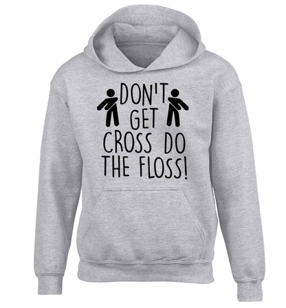 Don't get cross do the floss! children's grey hoodie 12-13 Years