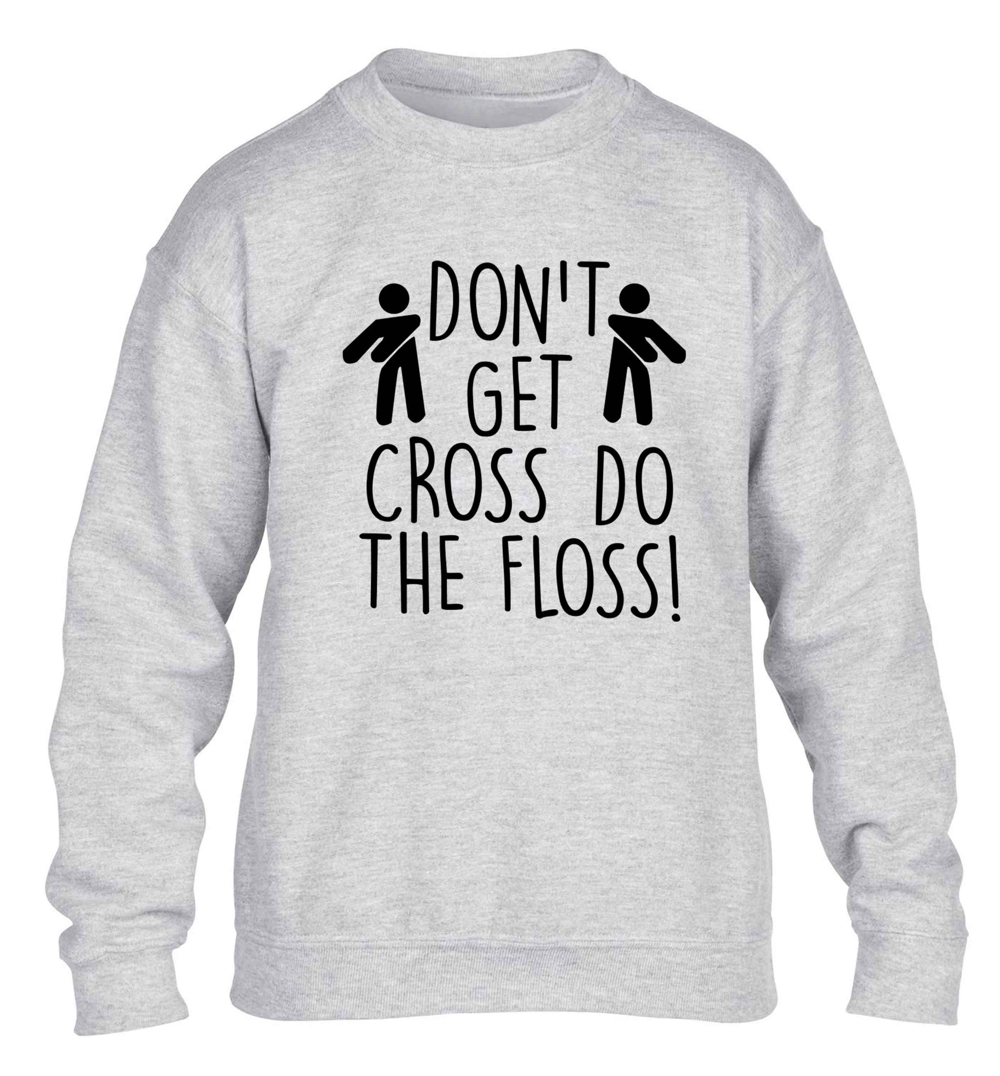 Don't get cross do the floss! children's grey sweater 12-13 Years