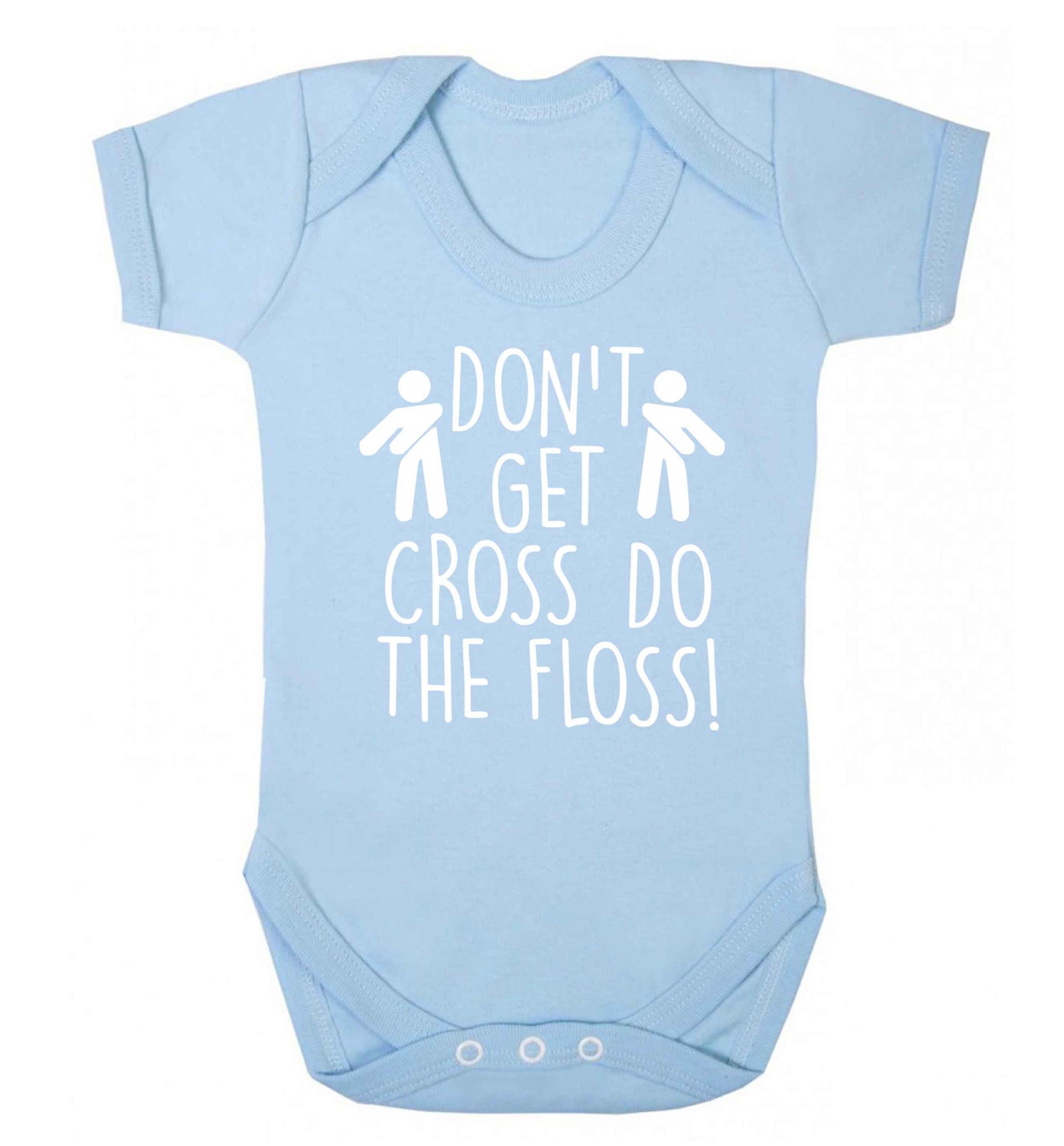 Don't get cross do the floss! Baby Vest pale blue 18-24 months