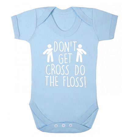 Don't get cross do the floss! Baby Vest pale blue 18-24 months