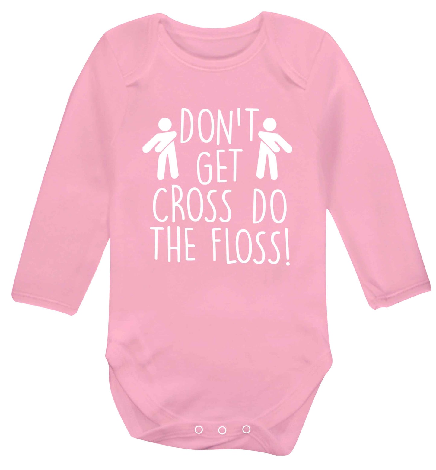 Don't get cross do the floss! Baby Vest long sleeved pale pink 6-12 months