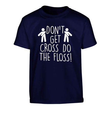 Don't get cross do the floss! Children's navy Tshirt 12-13 Years