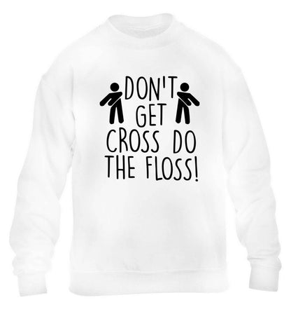 Don't get cross do the floss! children's white sweater 12-13 Years