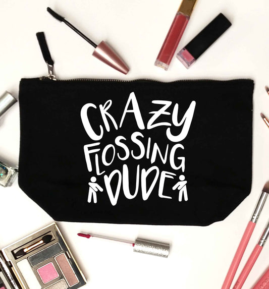 Crazy flossing dude black makeup bag