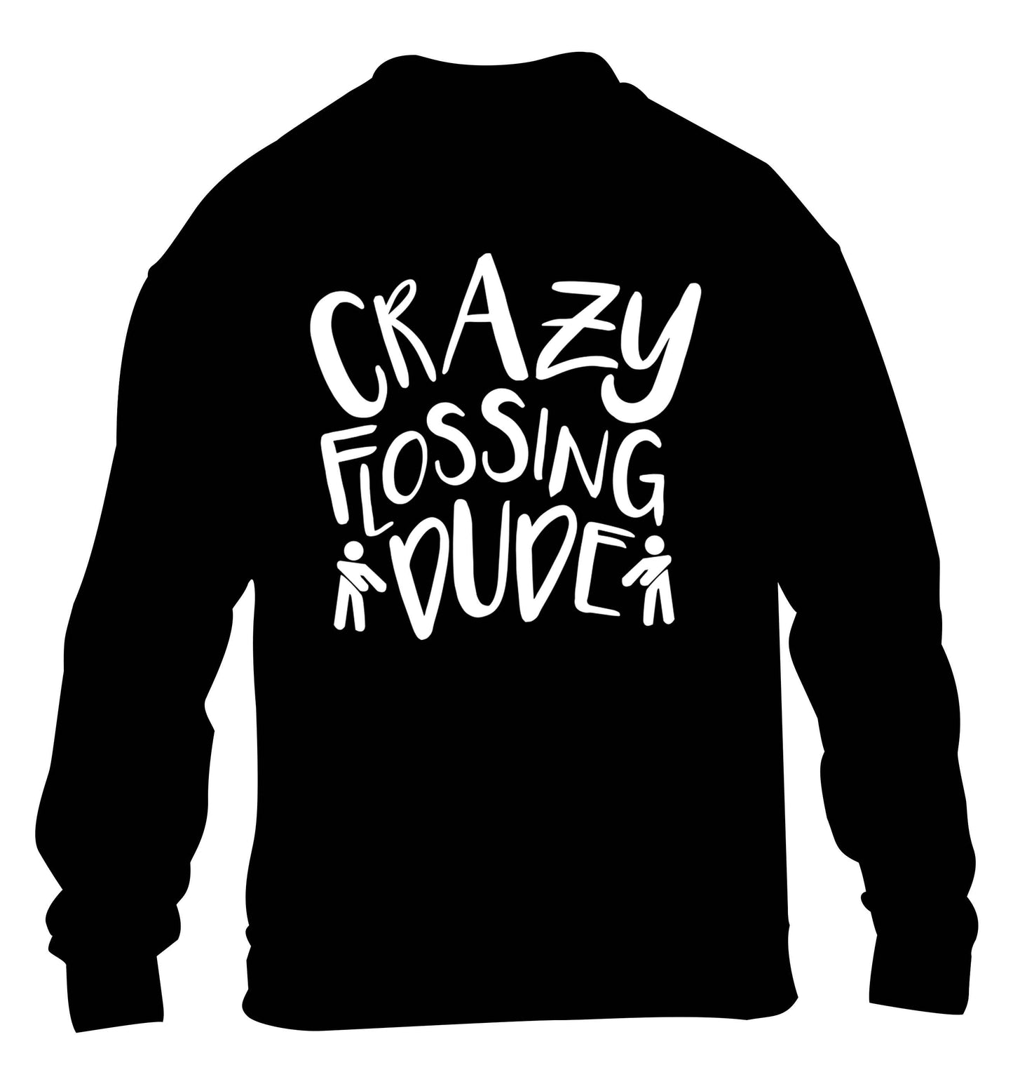 Crazy flossing dude children's black sweater 12-13 Years