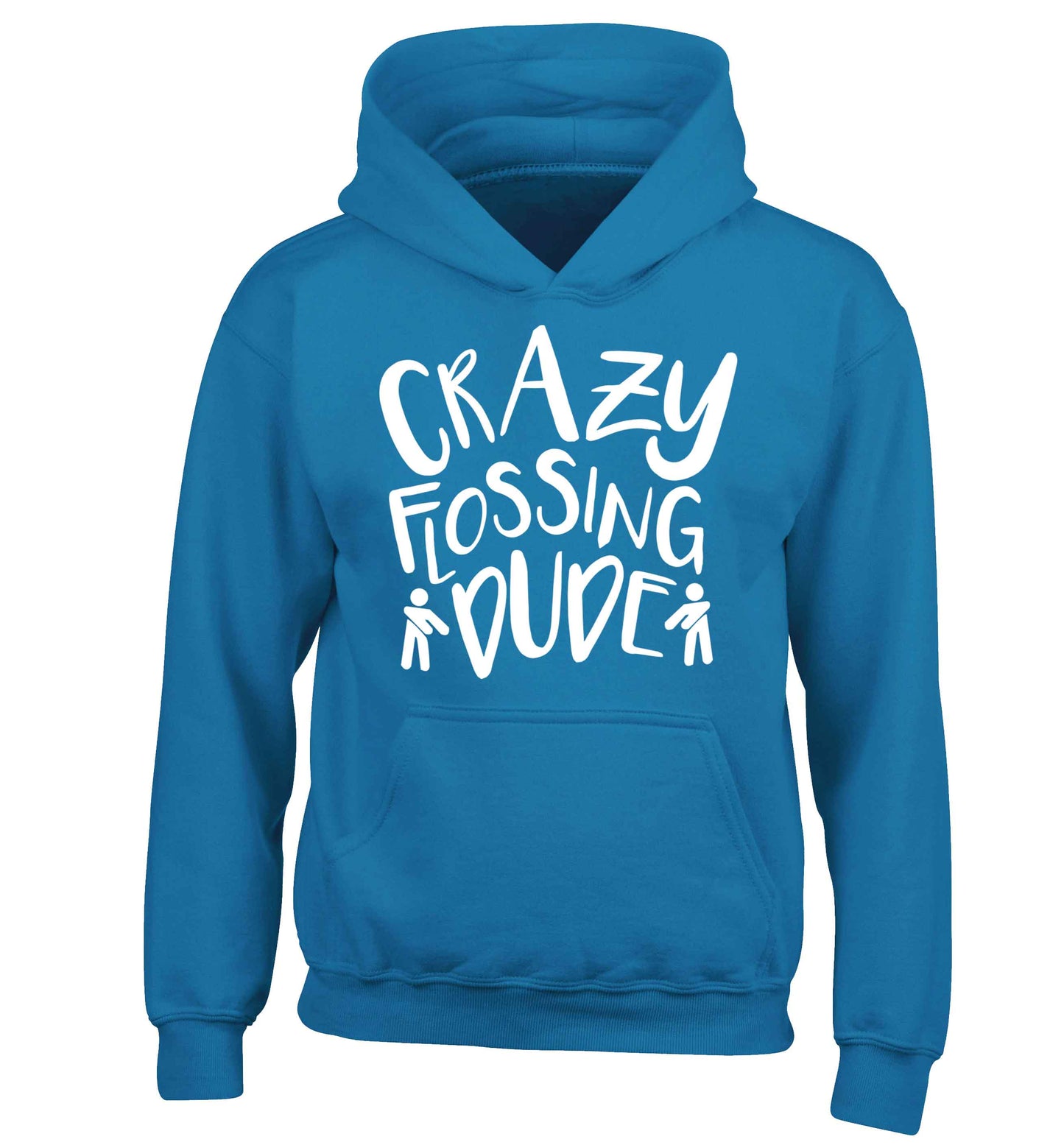 Crazy flossing dude children's blue hoodie 12-13 Years