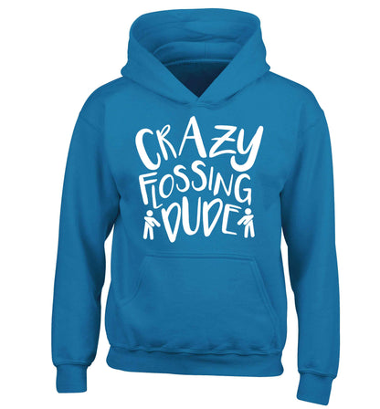 Crazy flossing dude children's blue hoodie 12-13 Years