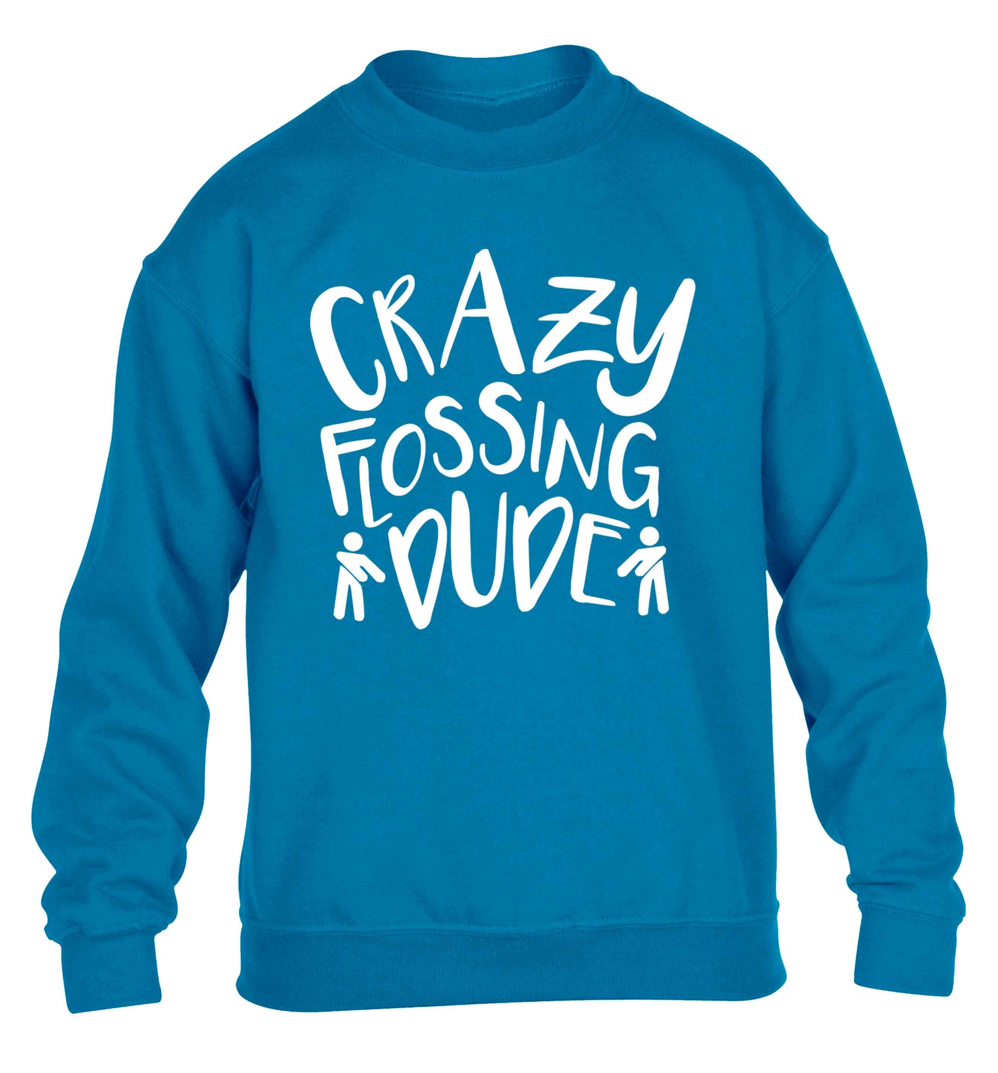 Crazy flossing dude children's blue sweater 12-13 Years