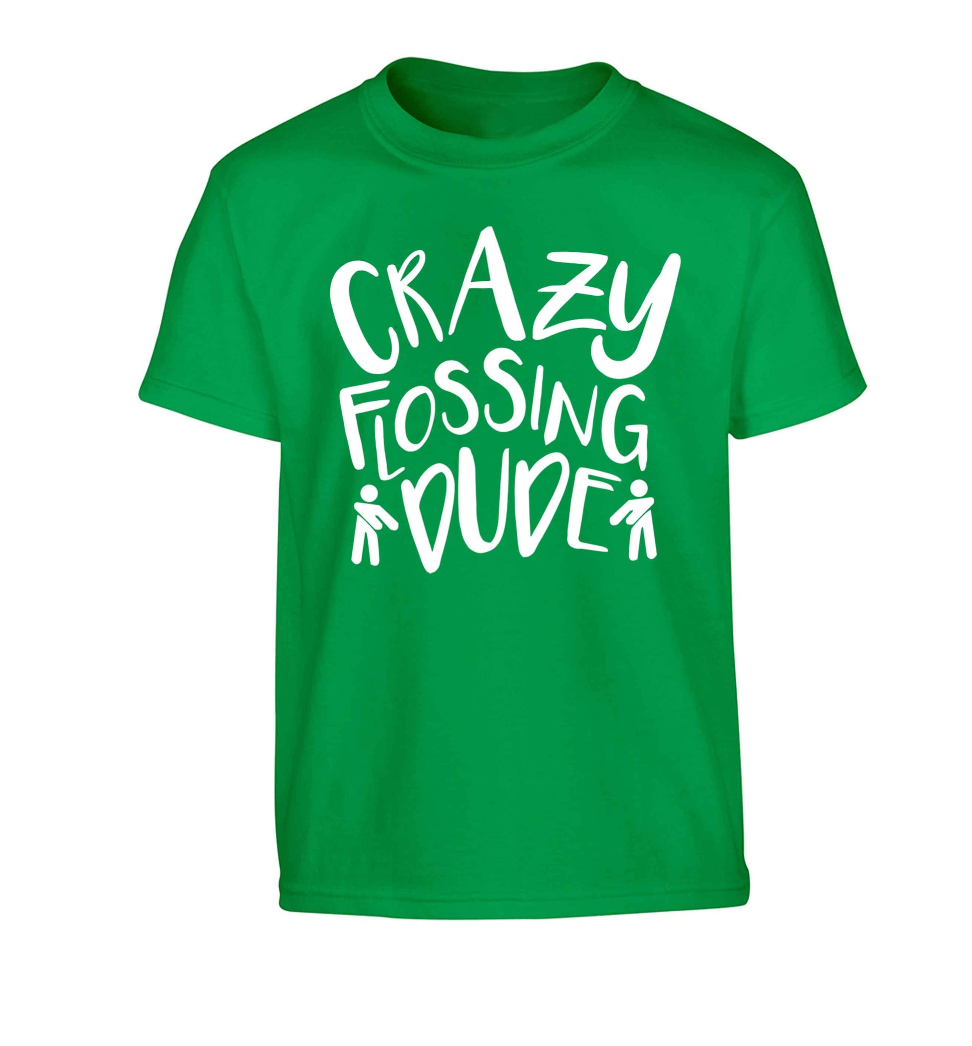Crazy flossing dude Children's green Tshirt 12-13 Years