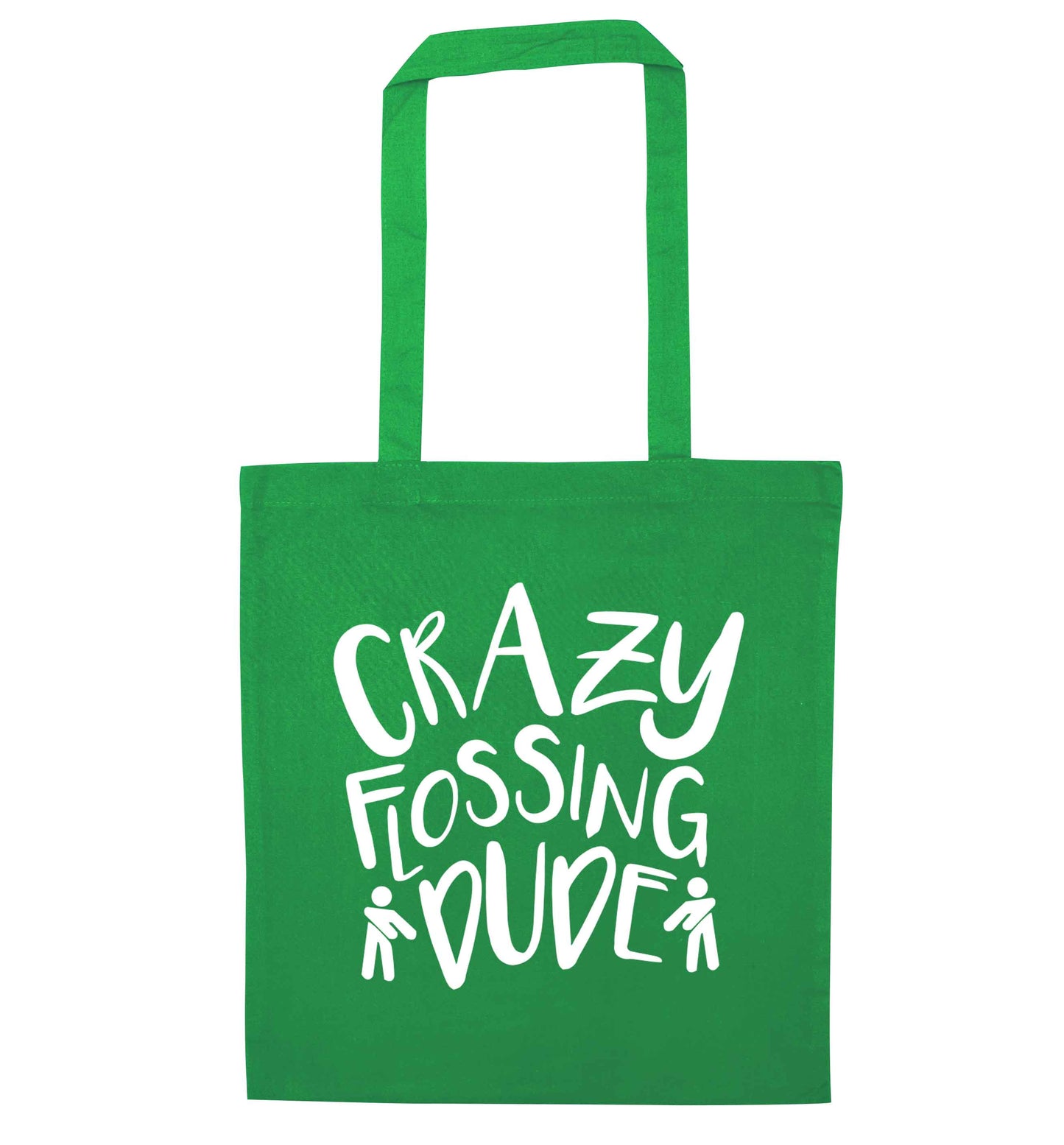 Crazy flossing dude green tote bag