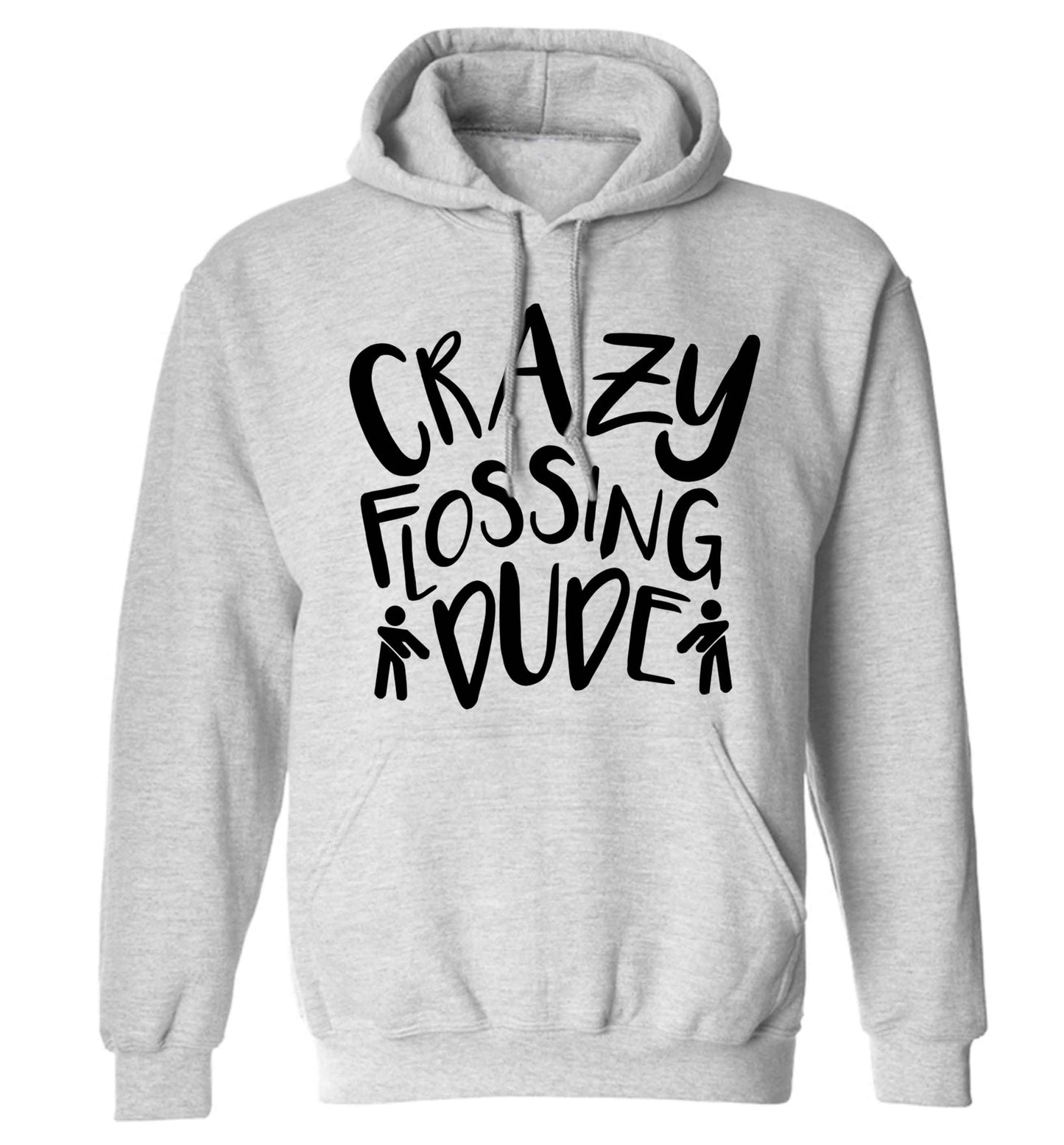 Crazy flossing dude adults unisex grey hoodie 2XL