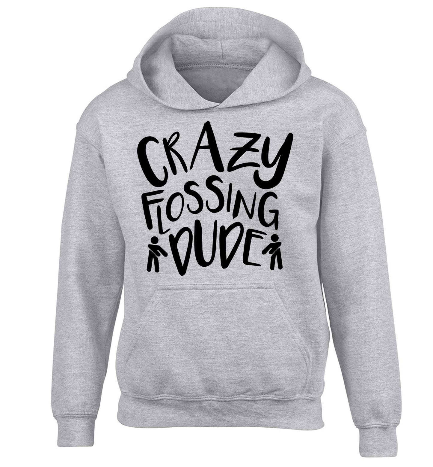 Crazy flossing dude children's grey hoodie 12-13 Years