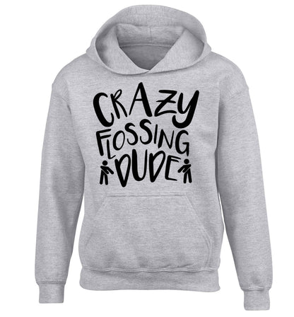 Crazy flossing dude children's grey hoodie 12-13 Years