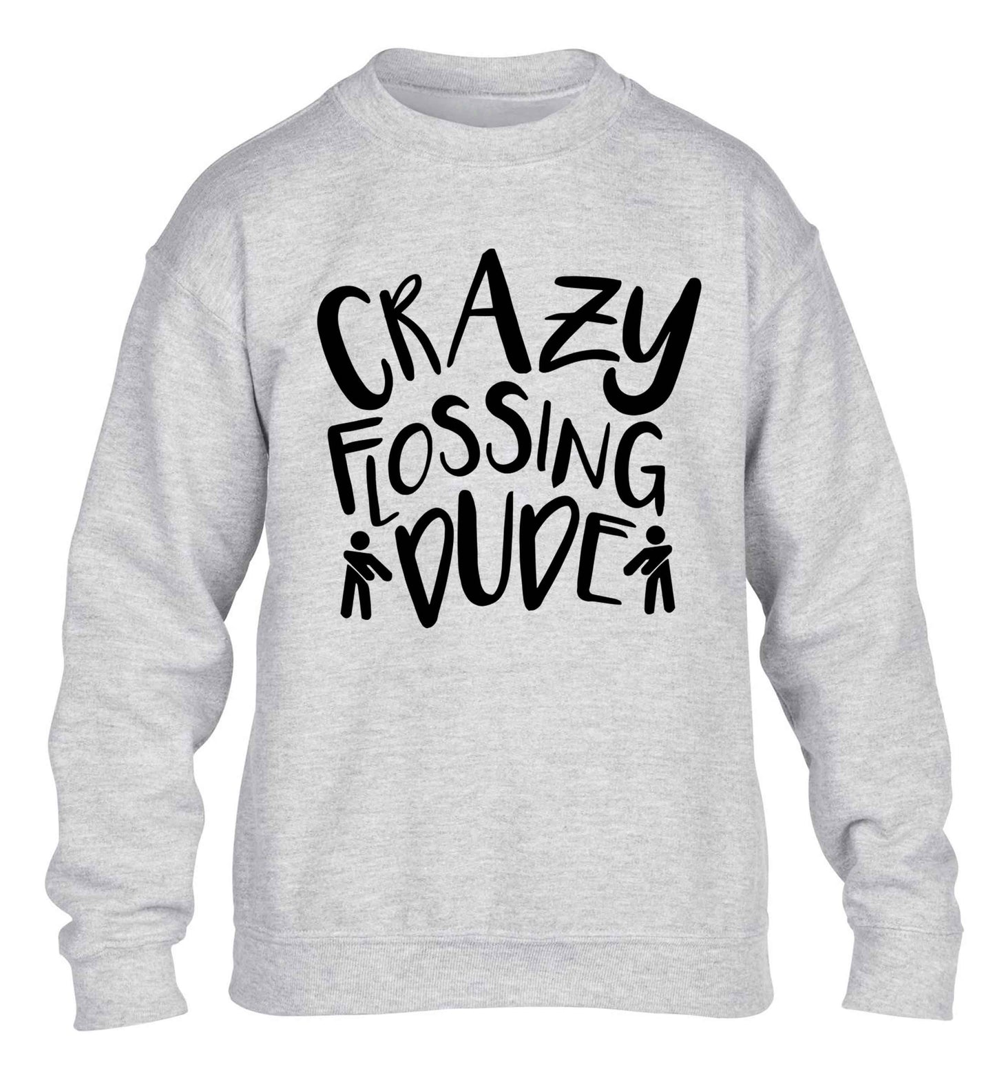 Crazy flossing dude children's grey sweater 12-13 Years
