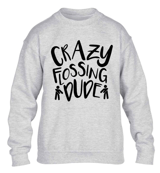 Crazy flossing dude children's grey sweater 12-13 Years