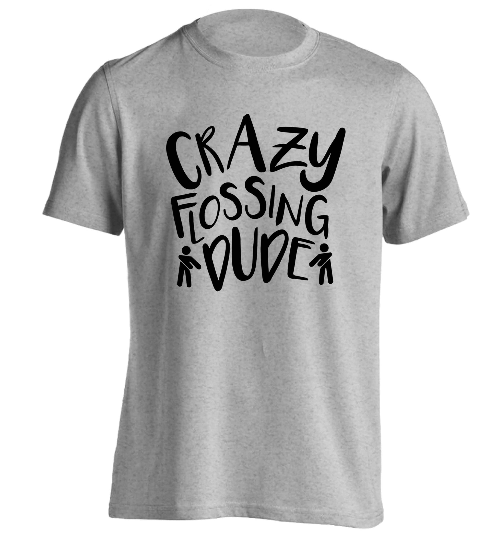 Crazy flossing dude adults unisex grey Tshirt 2XL