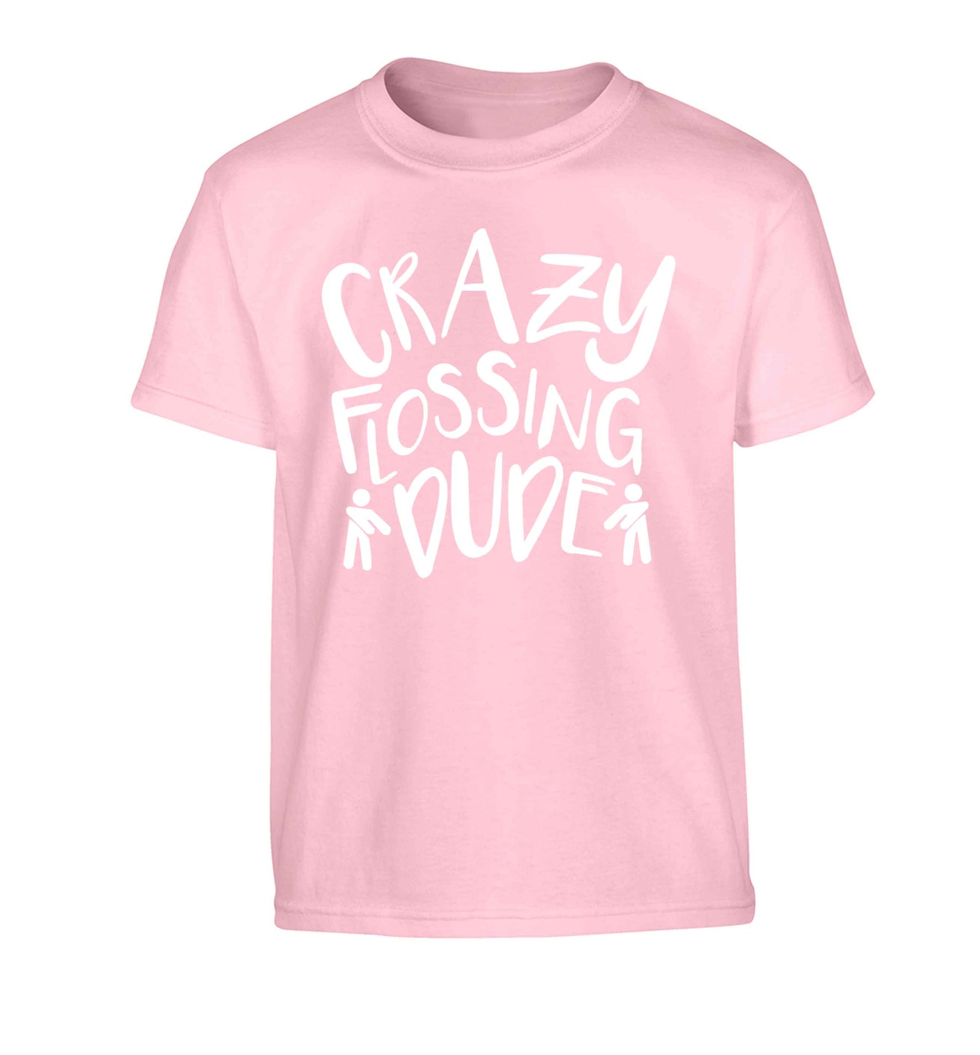 Crazy flossing dude Children's light pink Tshirt 12-13 Years