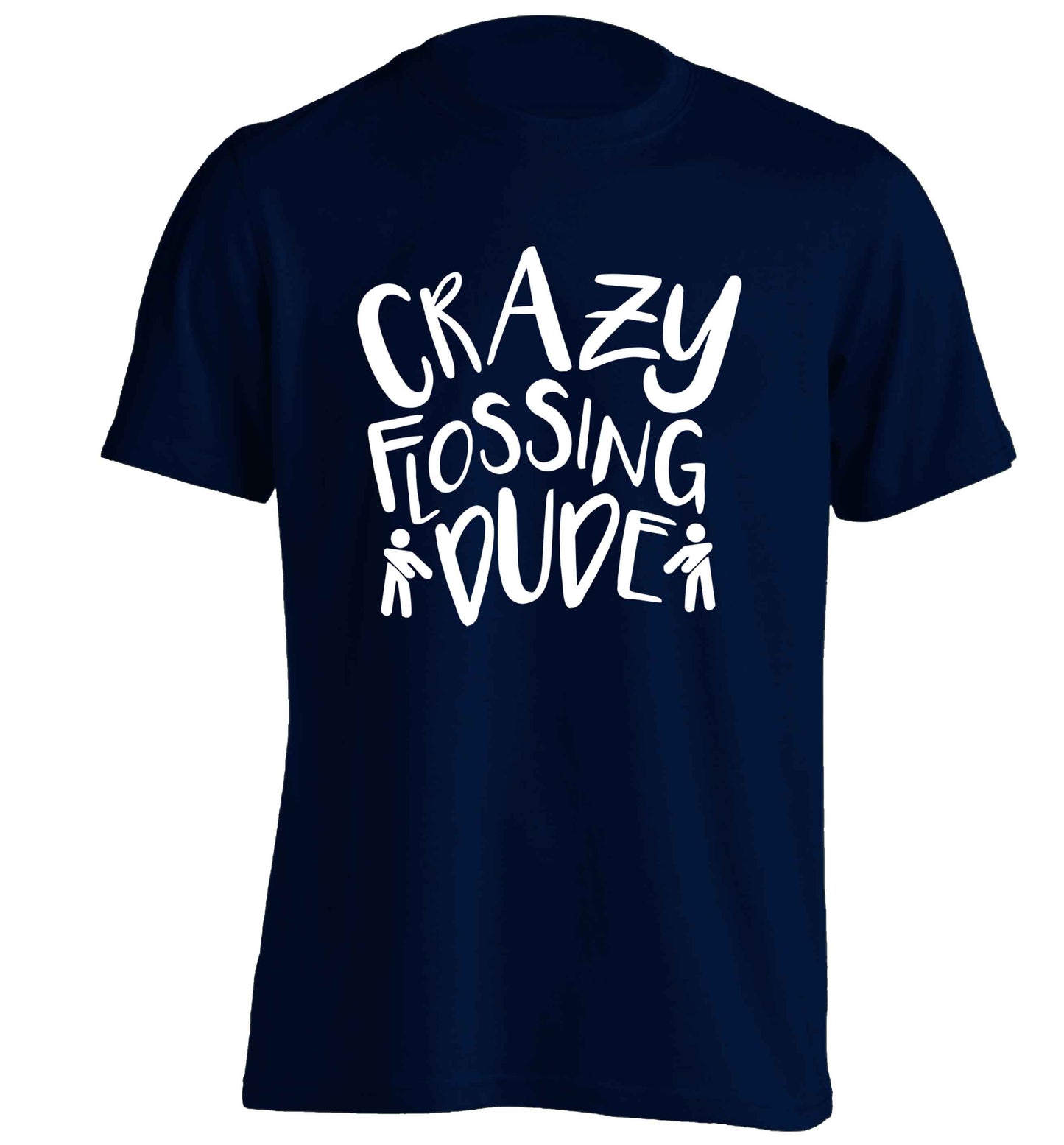 Crazy flossing dude adults unisex navy Tshirt 2XL