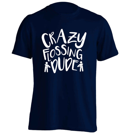 Crazy flossing dude adults unisex navy Tshirt 2XL