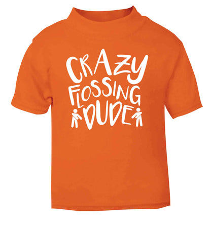 Crazy flossing dude orange Baby Toddler Tshirt 2 Years