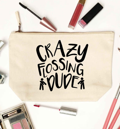 Crazy flossing dude natural makeup bag