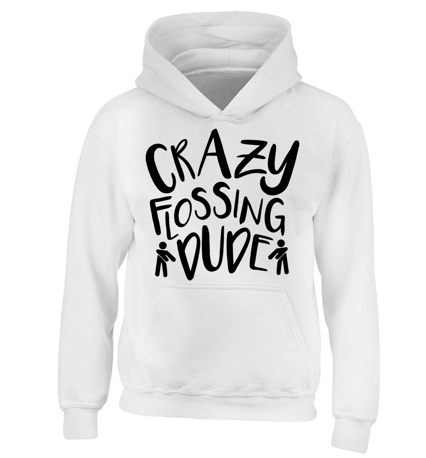 Crazy flossing dude children's white hoodie 12-13 Years