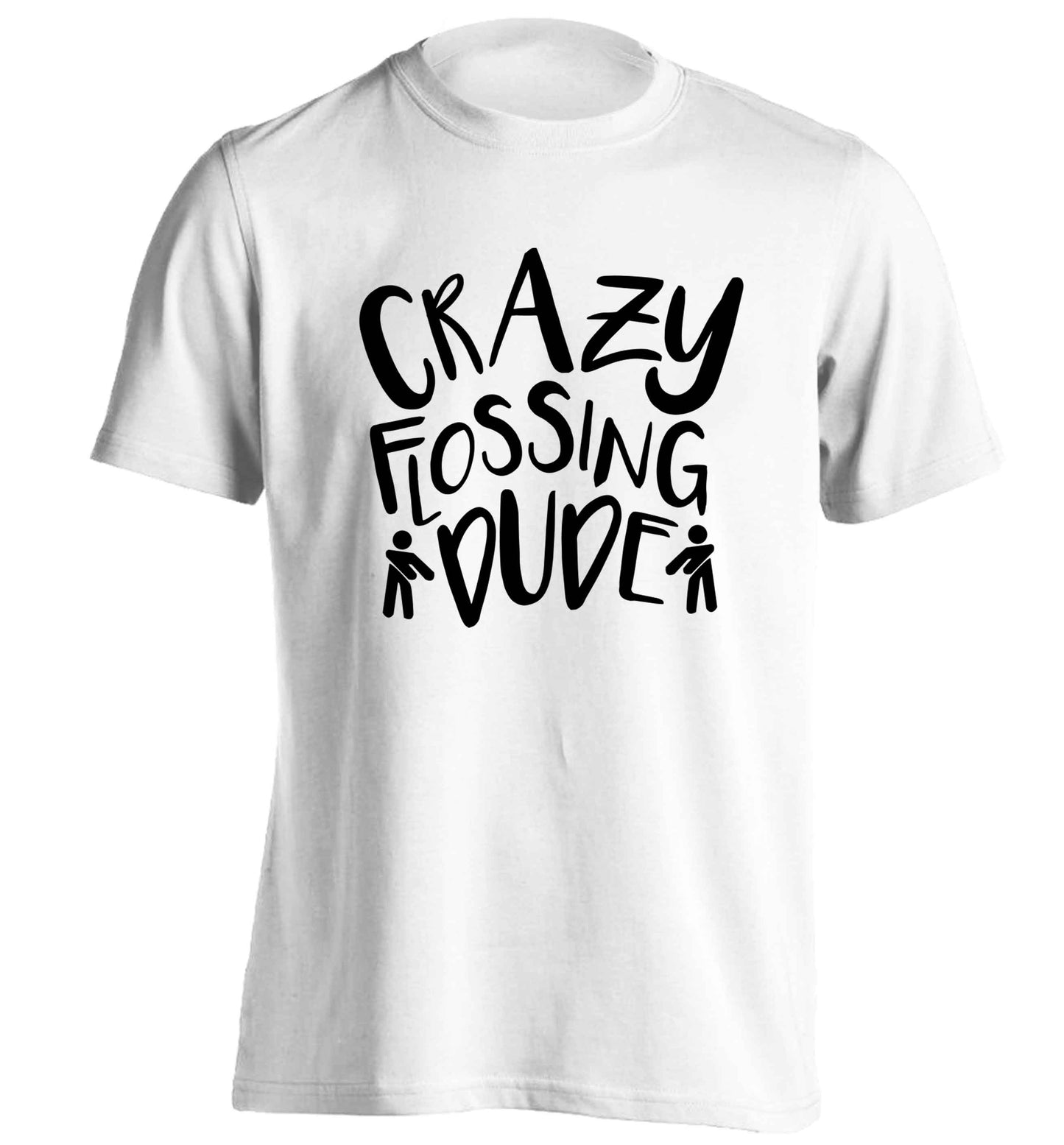 Crazy flossing dude adults unisex white Tshirt 2XL