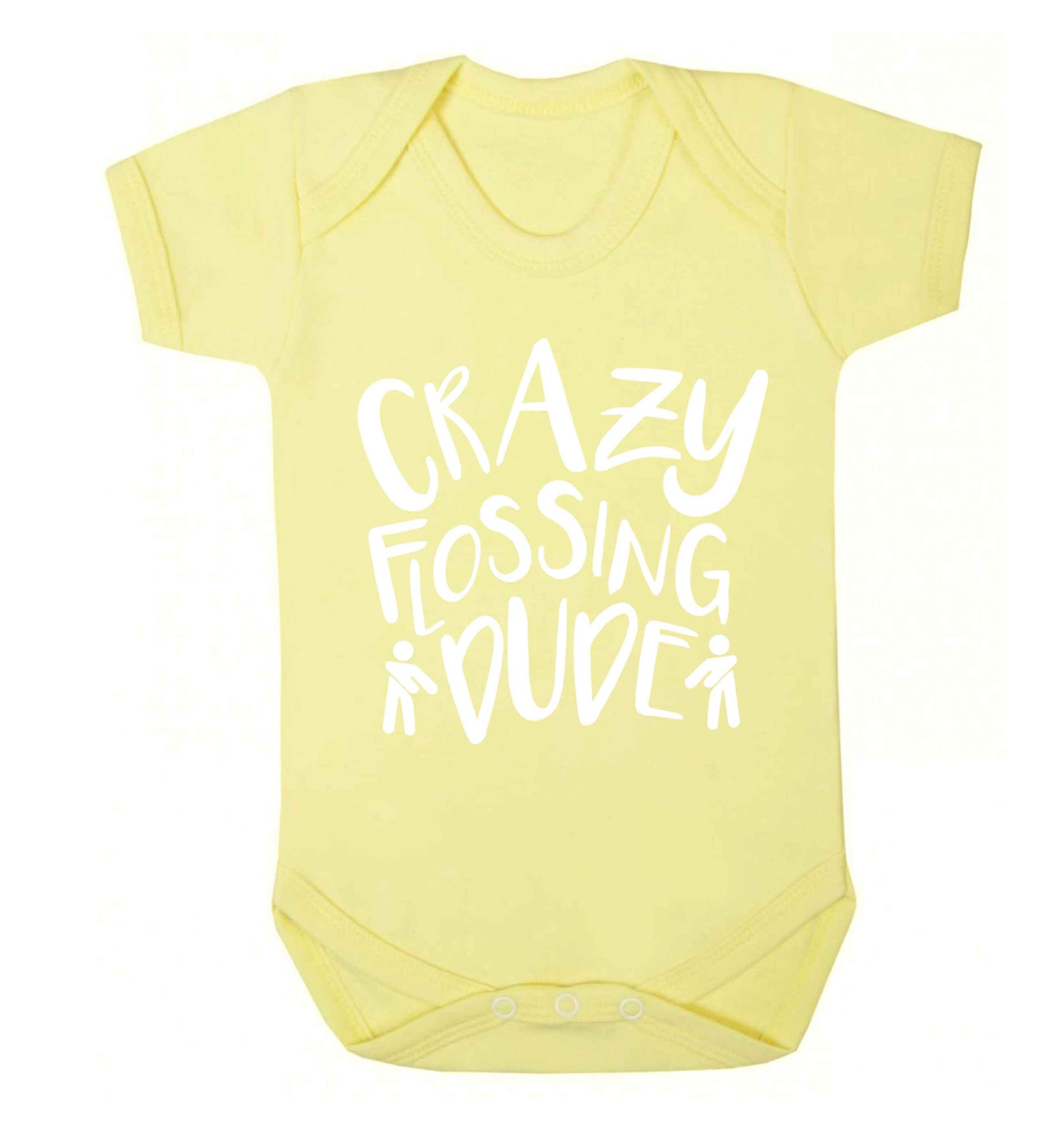 Crazy flossing dude Baby Vest pale yellow 18-24 months