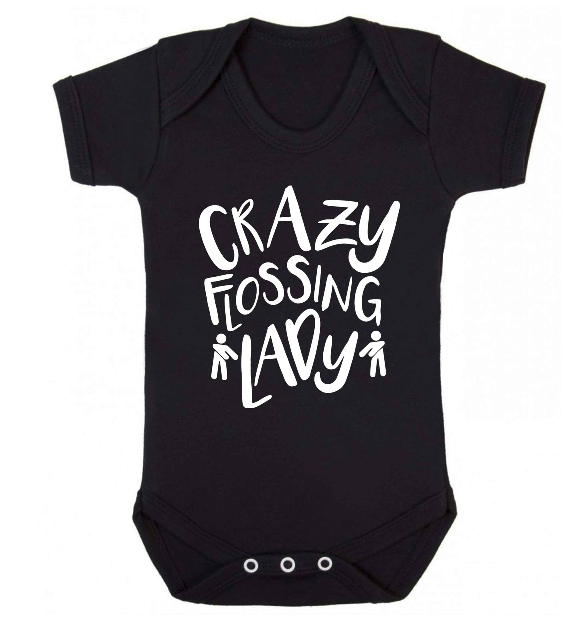 Crazy flossing lady Baby Vest black 18-24 months