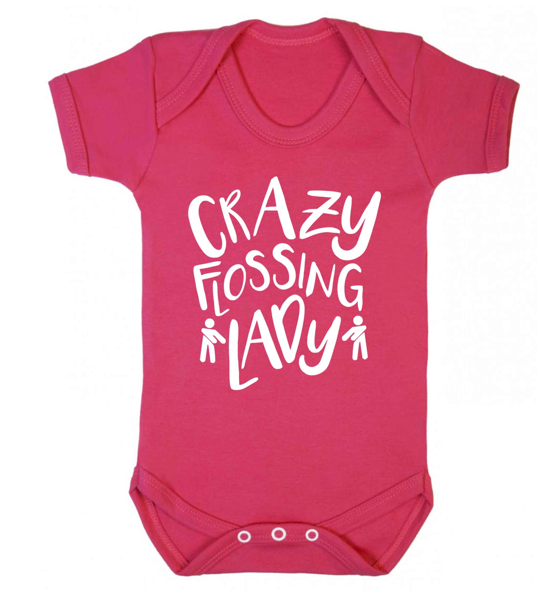 Crazy flossing lady Baby Vest dark pink 18-24 months