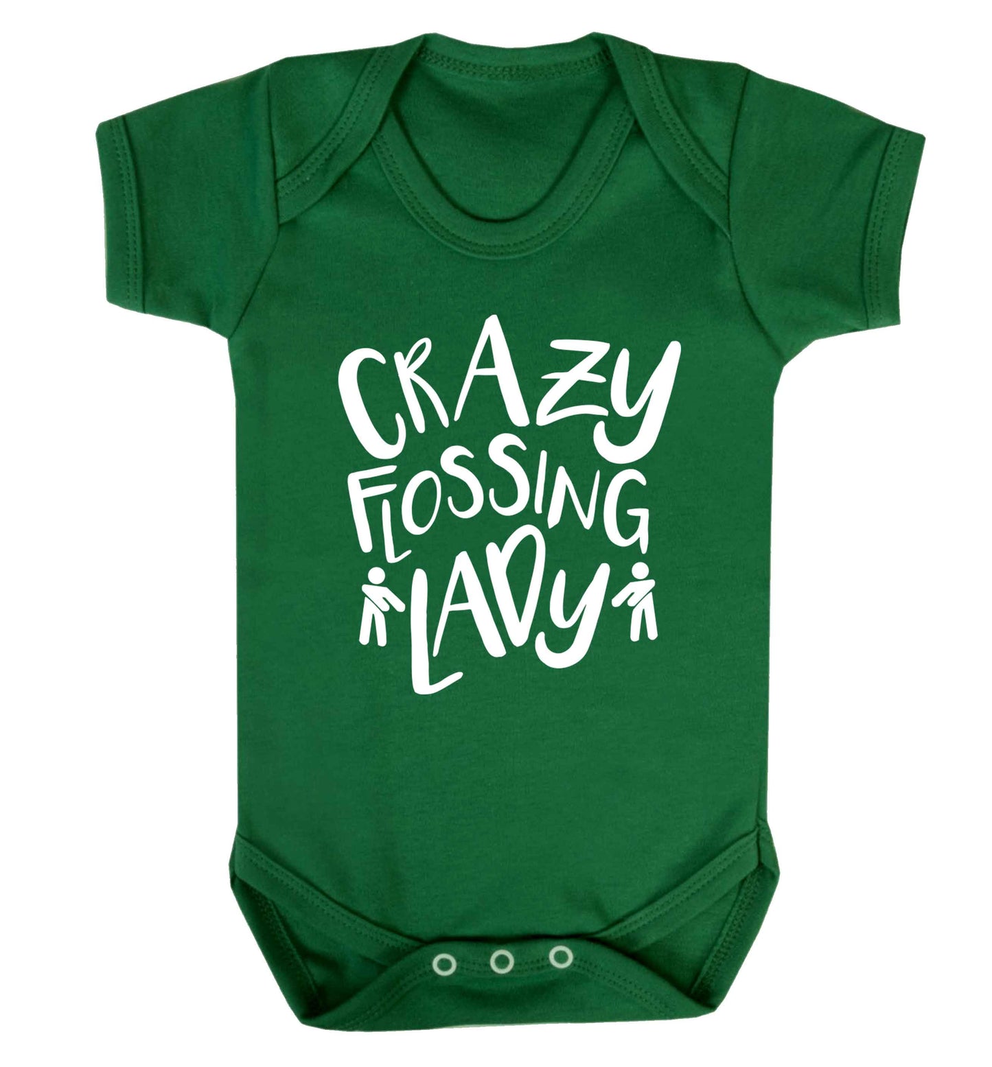 Crazy flossing lady Baby Vest green 18-24 months