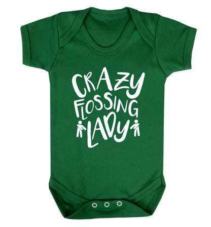 Crazy flossing lady Baby Vest green 18-24 months